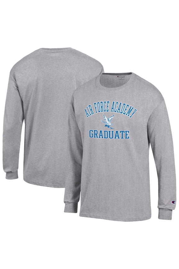 Men's Champion Gray Air Force Falcons Graduate Long Sleeve T-Shirt