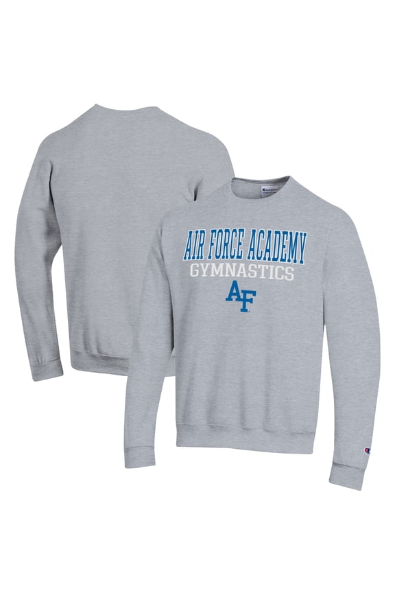 Men's Champion  Gray Air Force Falcons Gymnastics Stack Powerblend Pullover Sweatshirt