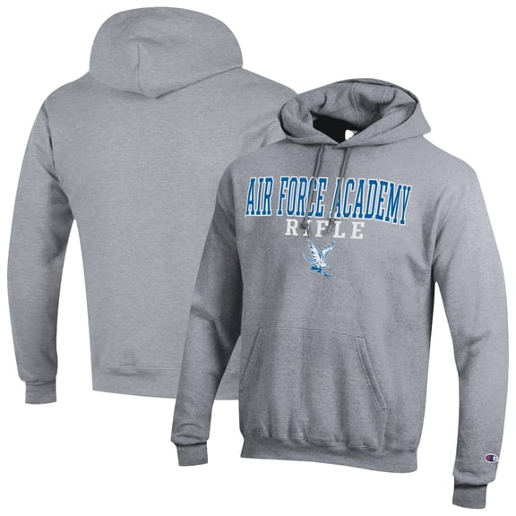 Men's Champion Gray Air Force Falcons Rifle Stack Powerblend Pullover Hoodie