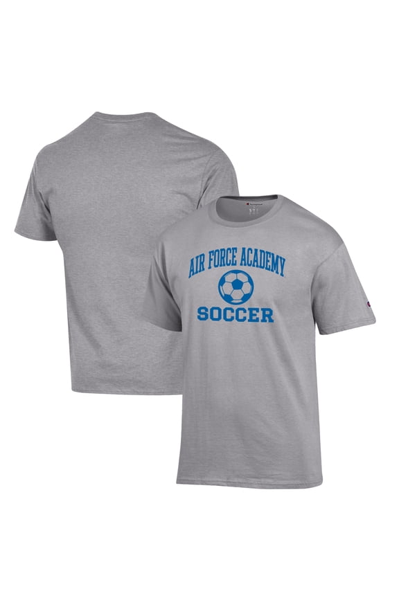 Men's Champion Gray Air Force Falcons Soccer Icon T-Shirt
