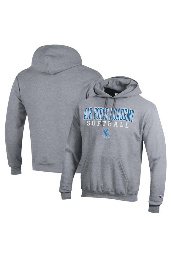 Men's Champion Gray Air Force Falcons Softball Stack Pullover Hoodie