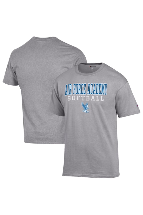 Men's Champion Gray Air Force Falcons Softball Stack T-Shirt