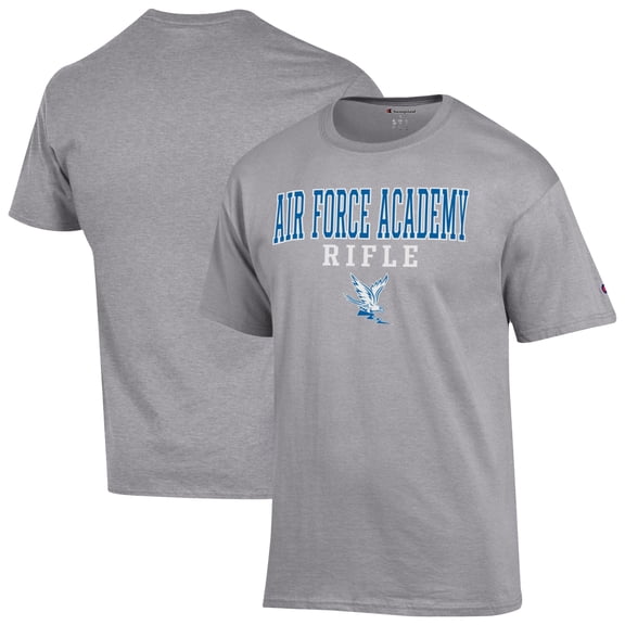 Men's Champion Gray Air Force Falcons Stacked Rifle T-Shirt