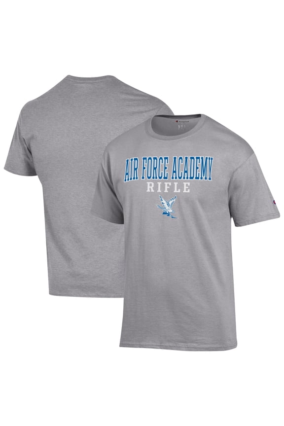 Men's Champion Gray Air Force Falcons Stacked Rifle T-Shirt