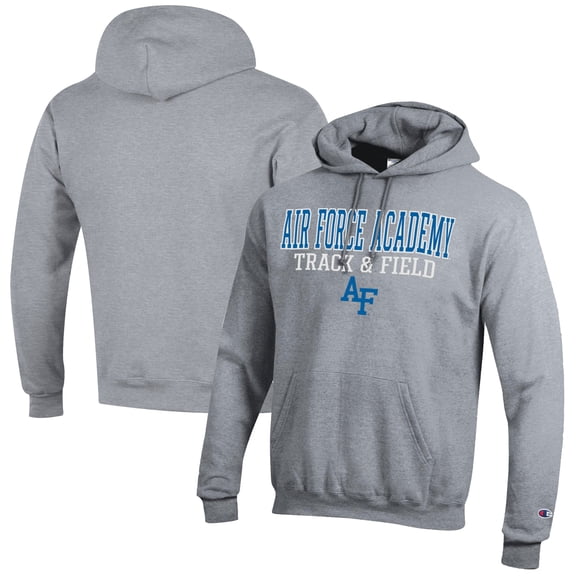 Men's Champion Gray Air Force Falcons Track & Field Stack Powerblend Pullover Hoodie