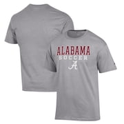 Mens Champion Gray Alabama Crimson Tide Soccer Stack Logo T-Shirt