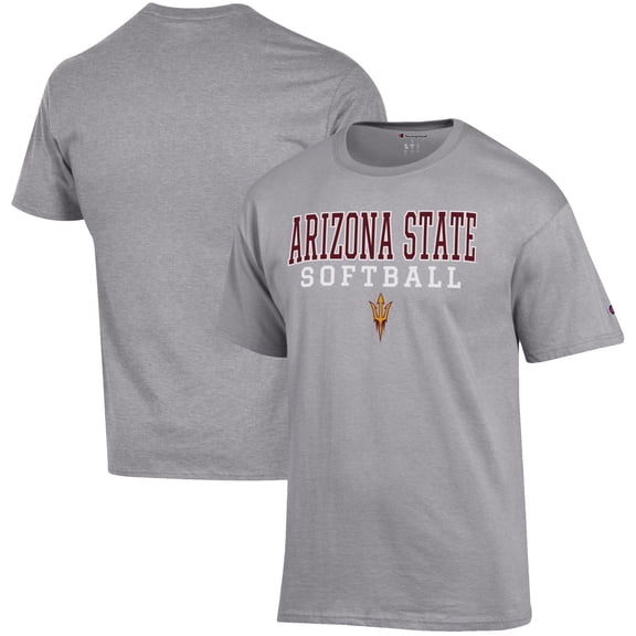 Men's Champion Gray Arizona State Sun Devils Softball Stack T-Shirt