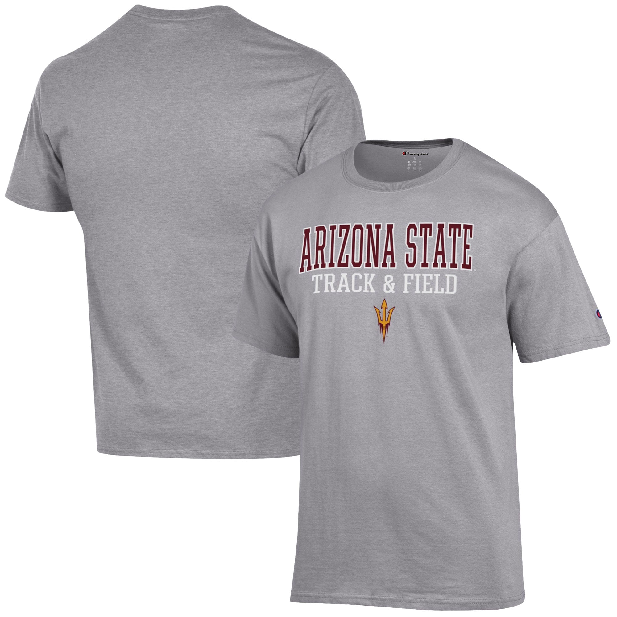 Men's Champion  Gray Arizona State Sun Devils Track & Field Stack T-Shirt