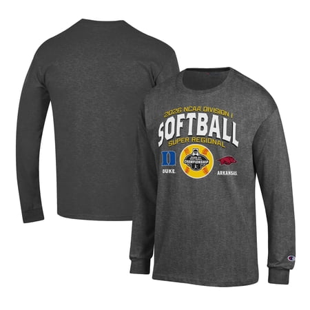 Men's Champion Gray Arkansas Razorbacks vs. Duke Blue Devils 2026 NCAA Softball Super Regional Matchup Long Sleeve