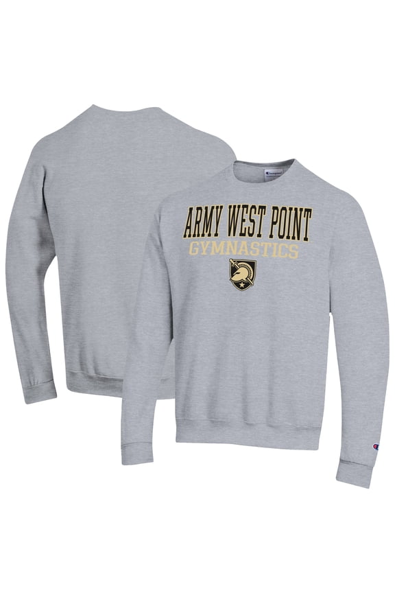 Men's-Champion Gray Army Black Knights Powerblend Pullover Crewneck