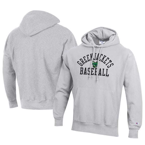 Men's Champion Gray Augusta GreenJackets Baseball Reverse Weave Pullover Hoodie