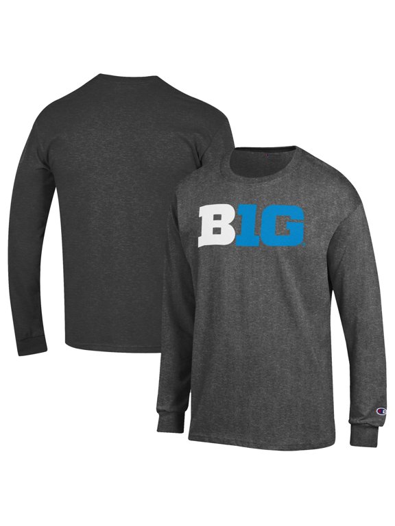 Men's Champion Gray Big Ten Gear Conference Long Sleeve T-Shirt