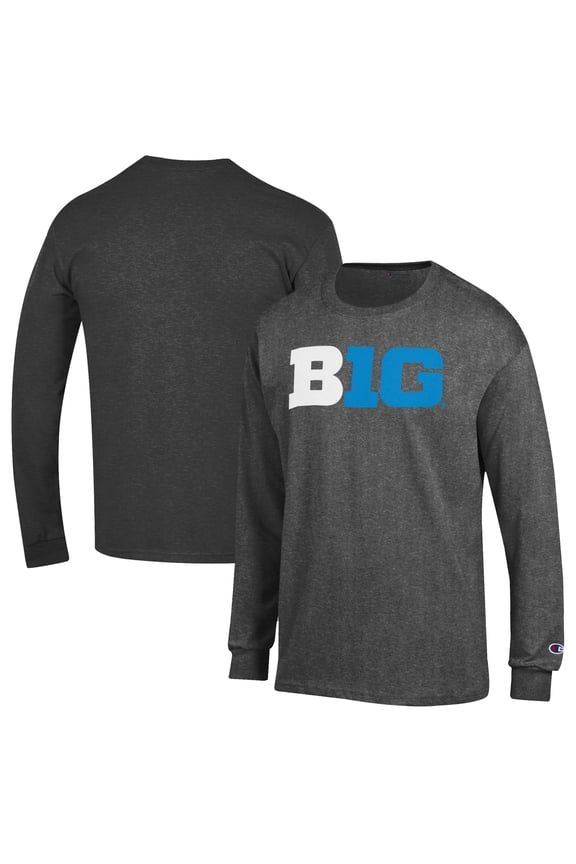 Men's Champion Gray Big Ten Gear Conference Long Sleeve T-Shirt
