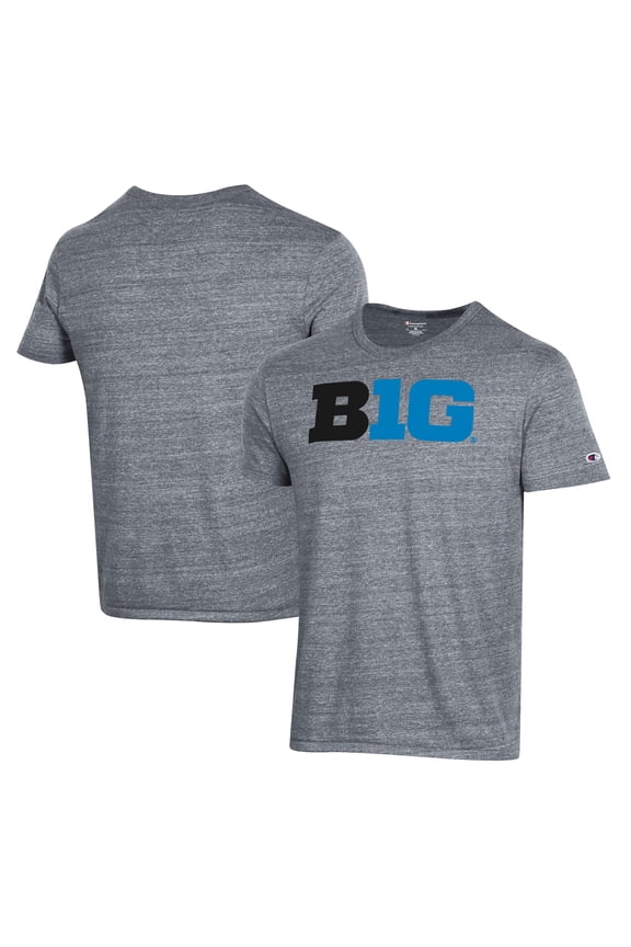 Men's Champion Gray Big Ten Gear Conference Ultimate Triblend T-Shirt