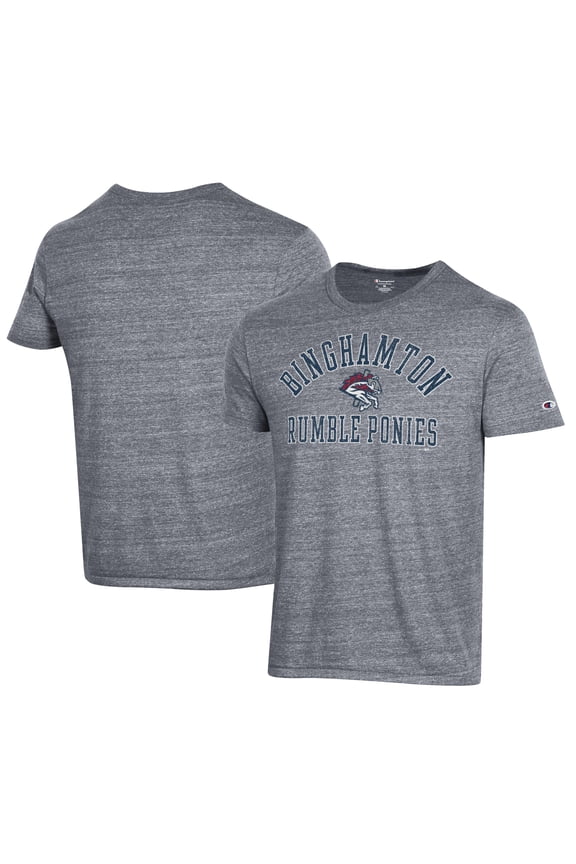 Men's Champion Gray Binghamton Rumble Ponies Ultimate Tri-Blend T-Shirt
