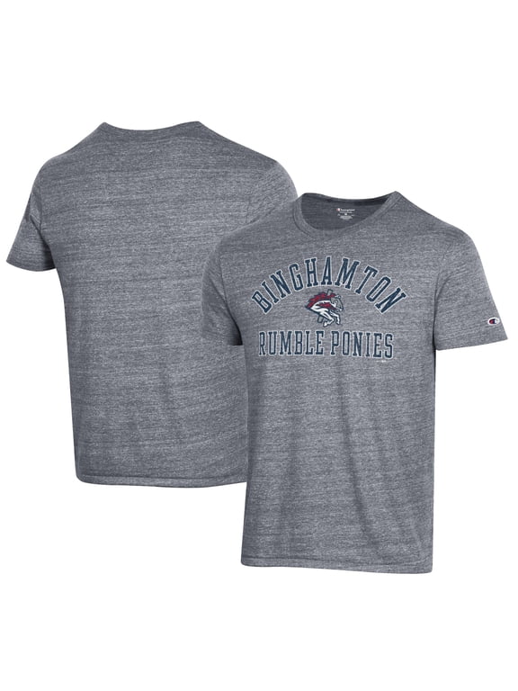 Men's Champion Gray Binghamton Rumble Ponies Ultimate Tri-Blend T-Shirt