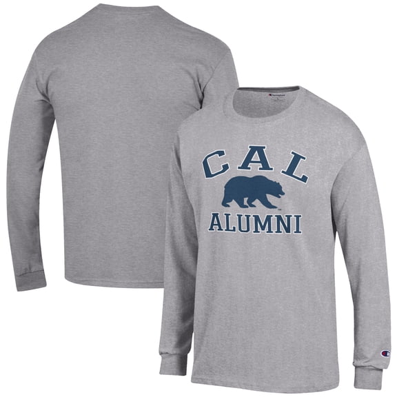 Men's Champion  Gray Cal Bears Alumni Logo Long Sleeve T-Shirt