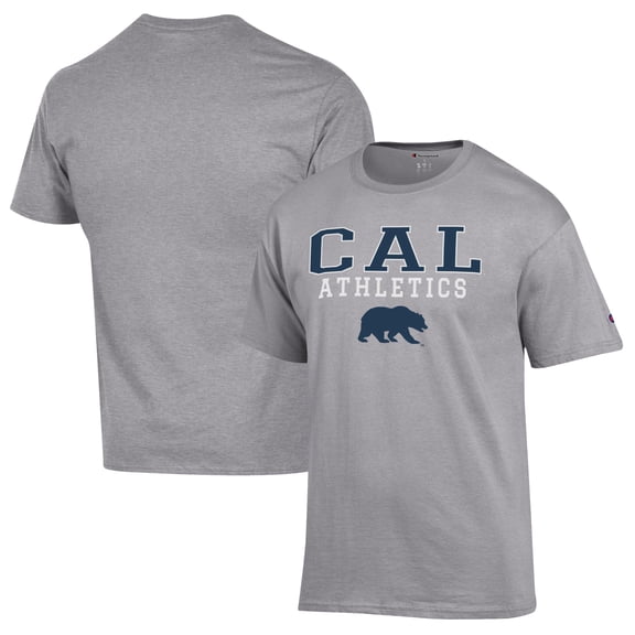Men's Champion  Gray Cal Bears Athletics Logo Stack T-Shirt