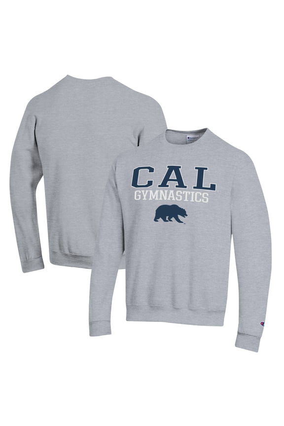 Men's Champion Gray Cal Bears Gymnastics Stack Powerblend Pullover Sweatshirt