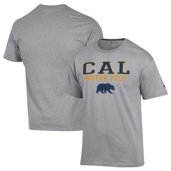 Men's Champion Gray Cal Bears Stack Logo Water Polo T-Shirt