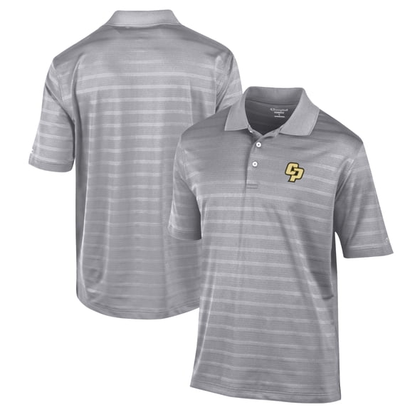 Men's Champion Gray Cal Poly Mustangs Textured Solid Polo
