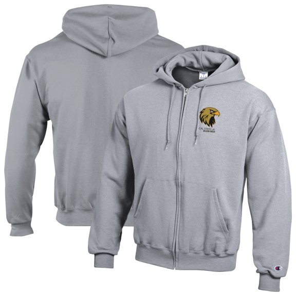 Men's Champion Gray Cal State L.A. Golden Eagles Eco Powerblend Full-Zip Hoodie