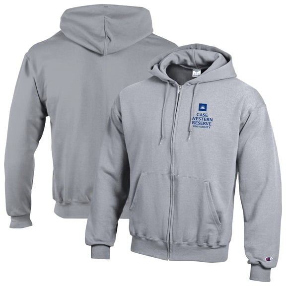 Men's Champion Gray Case Western Reserve Spartans  Eco Powerblend Full-Zip Hoodie