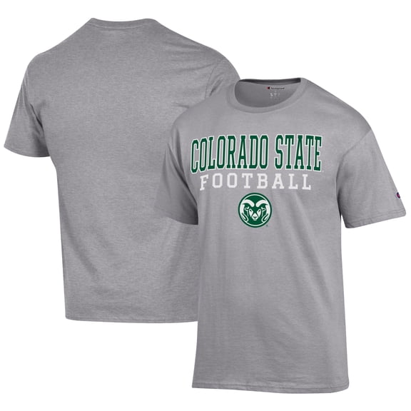 Men's Champion Gray Colorado State Rams Football Jersey T-Shirt