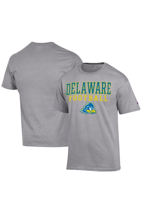 Men's Champion Gray Delaware Fightin' Blue Hens Football Jersey T-Shirt