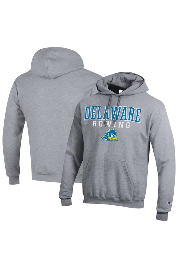 Men's Champion Gray Delaware Fightin' Blue Hens Rowing Eco Powerblend Pullover Hoodie