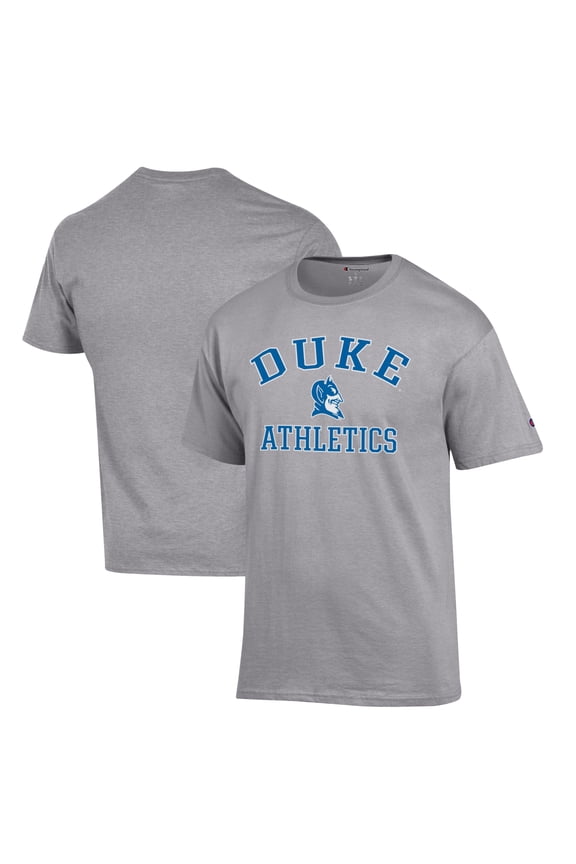 Men's Champion Gray Duke Blue Devils Arch Logo Athletics T-Shirt