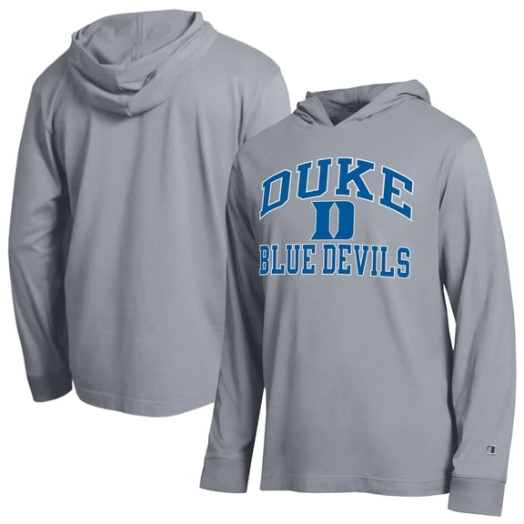 Men's Champion  Gray Duke Blue Devils High Motor All-Star Long Sleeve Hoodie T-Shirt