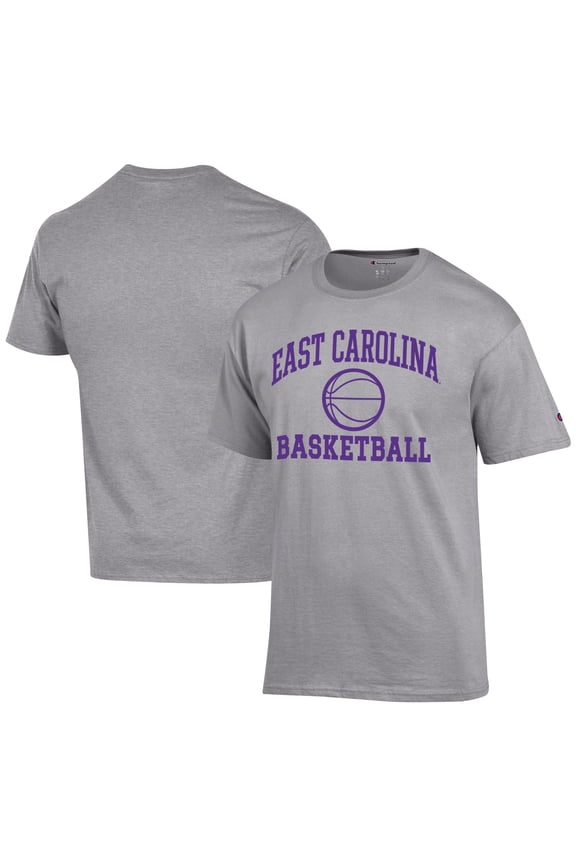 Men's Champion  Gray ECU Pirates Icon Logo Basketball Jersey T-Shirt