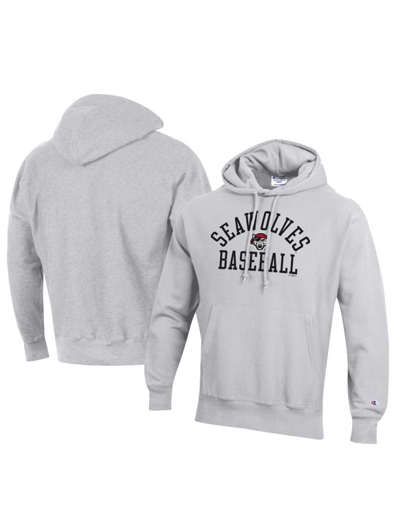 Men's Champion Gray Erie SeaWolves Baseball Reverse Weave Pullover Hoodie