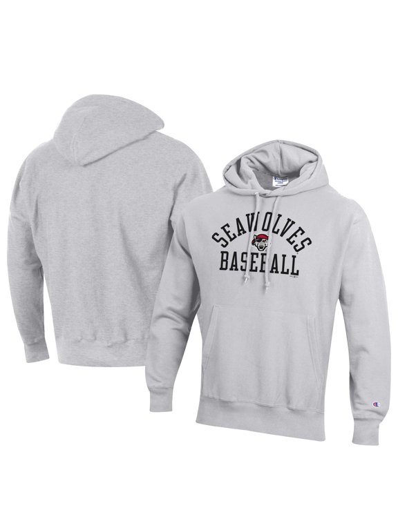 Men's Champion Gray Erie SeaWolves Baseball Reverse Weave Pullover Hoodie