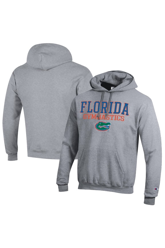 Men's Champion Gray Florida Gators Gymnastics Stack Powerblend Pullover Hoodie