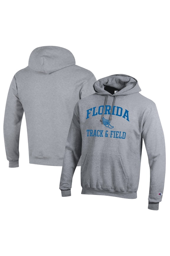 Men's Champion  Gray Florida Gators Icon Track & Field Powerblend Pullover Hoodie