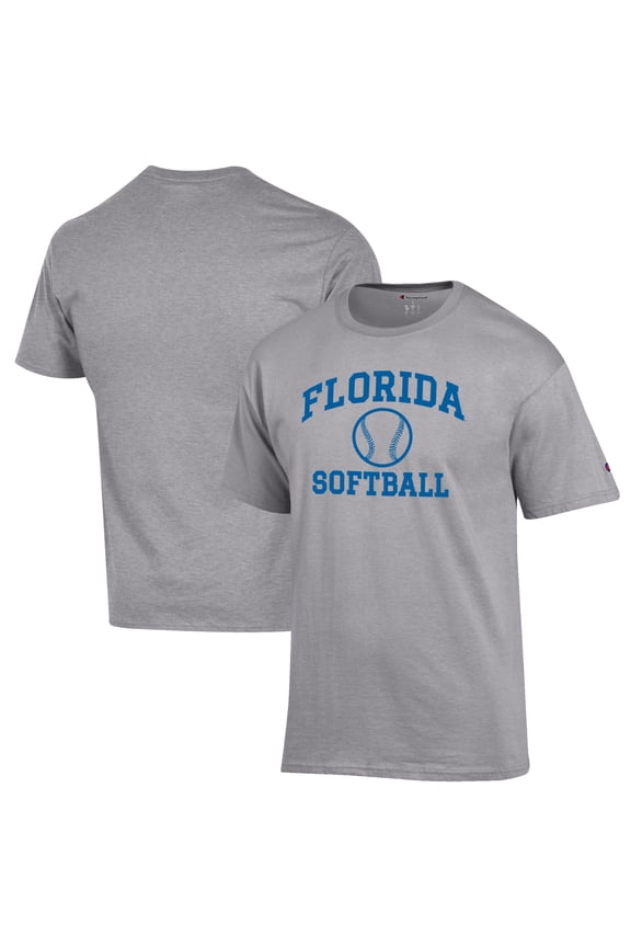 Men's Champion Gray Florida Gators Softball Icon T-Shirt