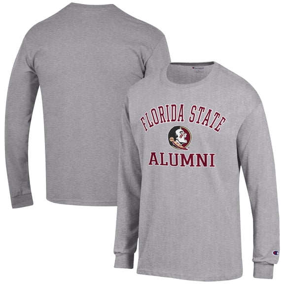 Men's Champion Gray Florida State Seminoles Alumni Logo Long Sleeve T-Shirt