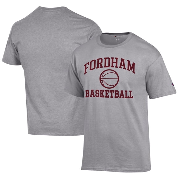 Men's Champion  Gray Fordham Rams Icon Logo Basketball Jersey T-Shirt