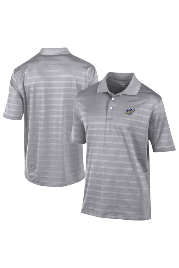 Men's Champion Gray Fort Myers Mighty Mussels Textured Solid Polo