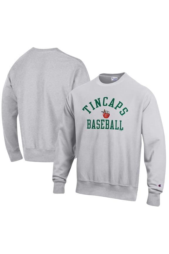 Men's Champion Gray Fort Wayne TinCaps Baseball Reverse Weave Pullover Sweatshirt