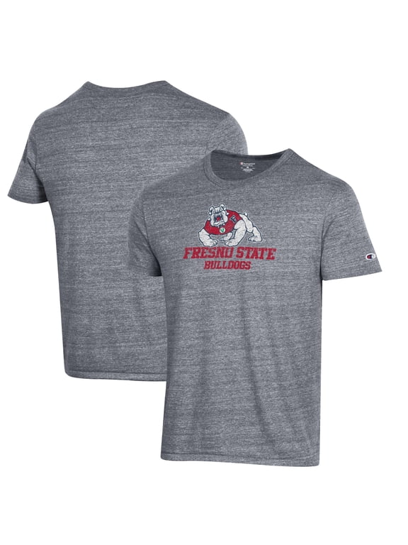 Men's Champion Gray Fresno State Bulldogs Ultimate Tri-Blend T-Shirt