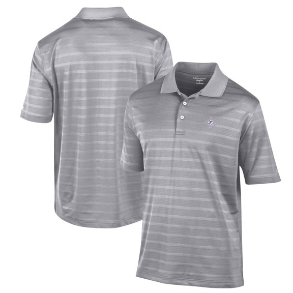 Men's Champion Gray Furman Paladins Textured Solid Polo