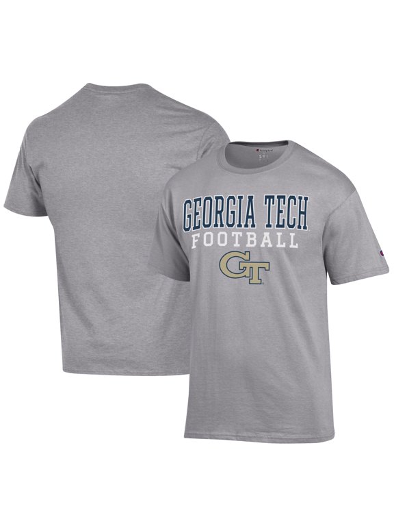 Men's Champion Gray Georgia Tech Yellow Jackets Football Jersey T-Shirt