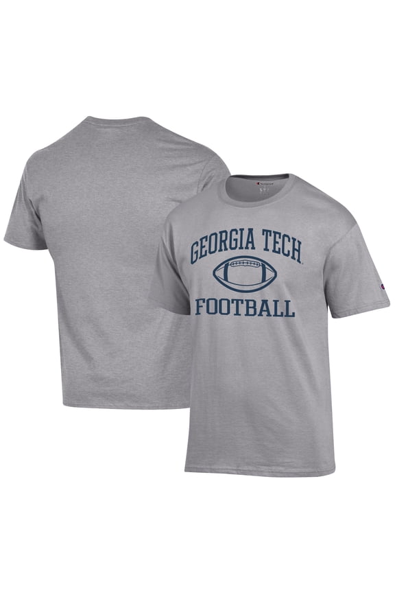 Men's Champion  Gray Georgia Tech Yellow Jackets Football Jersey T-Shirt