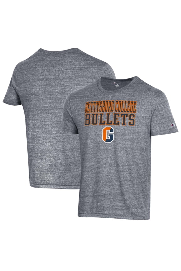 Men's Champion Gray Gettysburg Bullets Ultimate Triblend T-Shirt