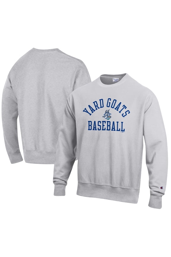 Men's Champion Gray Hartford Yard Goats Baseball Reverse Weave Pullover Sweatshirt