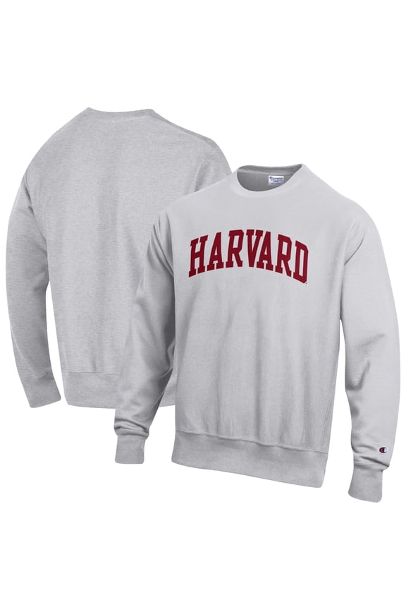 Men's Champion Gray Harvard Crimson Reverse Weave Fleece Sweatshirt