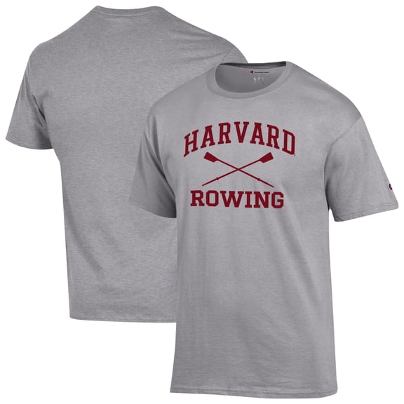 Men's Champion Gray Harvard Crimson Rowing Jersey T-Shirt